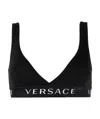 Versace Logo-print Bra In Nude