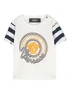 Versace Logo-print Cotton-blend T-shirt In 白色