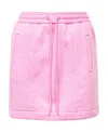 Versace Logo-print Cotton Miniskirt In Pink