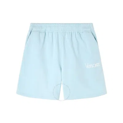 VERSACE VERSACE LOGO PRINT COTTON SHORTS