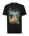 Versace Cotton Jersey Graphic T-shirt In Black