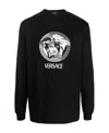 Versace Logo-print Cotton T-shirt In Black