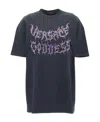 Versace Punkish Logo Print Cotton T-shirt In Black