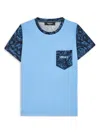 Versace Logo-print Cotton T-shirt In Blue