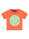 Versace Logo-print Cotton T-shirt In Orange