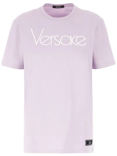 VERSACE LOGO-PRINT COTTON T-SHIRT