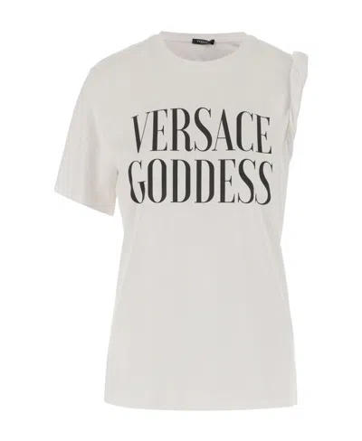 VERSACE VERSACE LOGO PRINTED CREWNECK T-SHIRT