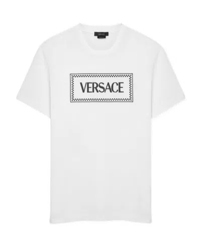 Versace Embroidered Logo T-shirt In White