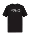 Versace Logo-print Crew-neck T-shirt In Black