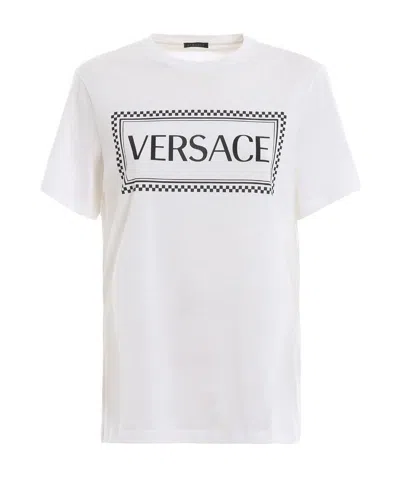 VERSACE LOGO-PRINT CREW NECK T-SHIRT