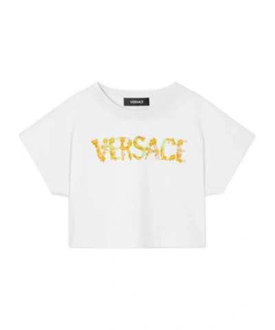 VERSACE VERSACE KIDS LOGO PRINTED CREWNECK T-SHIRT