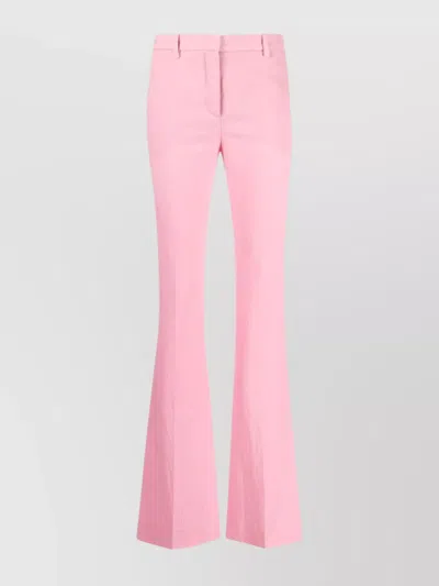 VERSACE LOGO PRINT HIGH WAIST WOOL TROUSERS