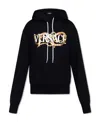 Versace Logo-print Hoodie In Black