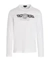 Versace Logo Print Long-sleeved T-shirt In White
