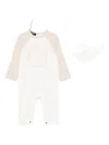 Versace Logo-print Romper Set In Neutral