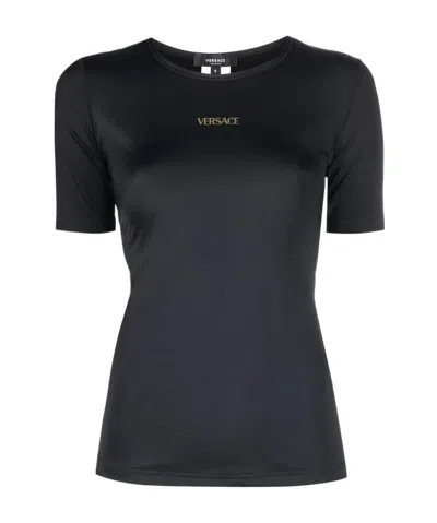 VERSACE LOGO-PRINT ROUND-NECK T-SHIRT