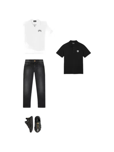 Versace Logo-print Shirt In Black