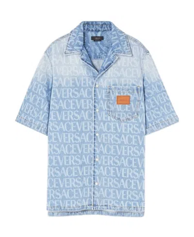 VERSACE VERSACE SHORT-SLEEVED DENIM SHIRT