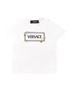 Versace White T-shirt For Baby Kids With 90 Vintage Logo In White