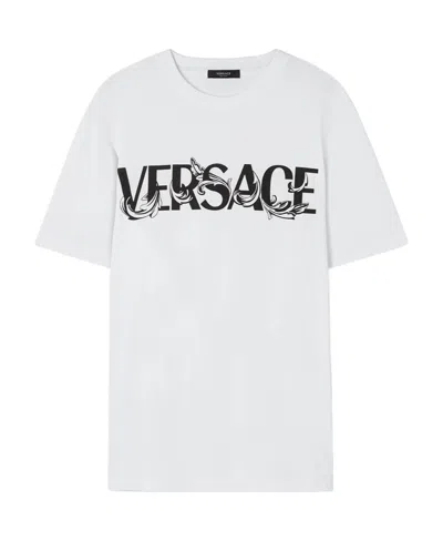 Versace Logo-print Short-sleeved T-shirt In White