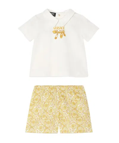 Versace Logo-print Shorts Set In Multi