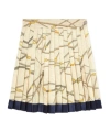 Versace Multicolor Pleated Mini Skirt With All-over Logo Print In Nude