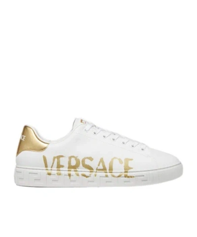 Versace Logo Greca Low-top Sneakers In White