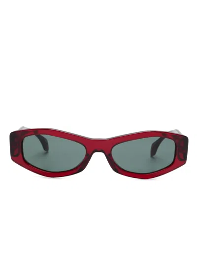 Versace Logo-print Sunglasses In Brown