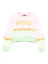 Versace Logo-print Sweatshirt In Pink