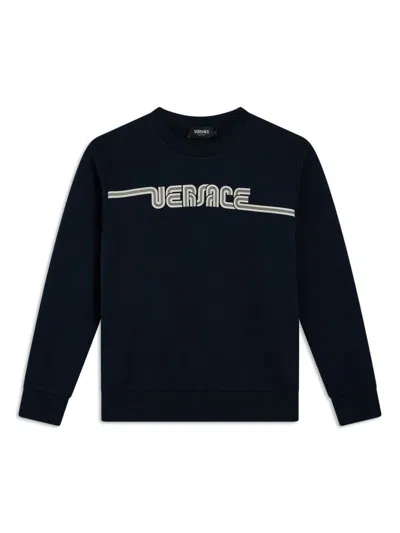 Versace Kids' Logo-print Sweatshirt In Black