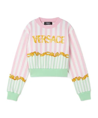 Versace Logo-print Sweatshirt In Multi