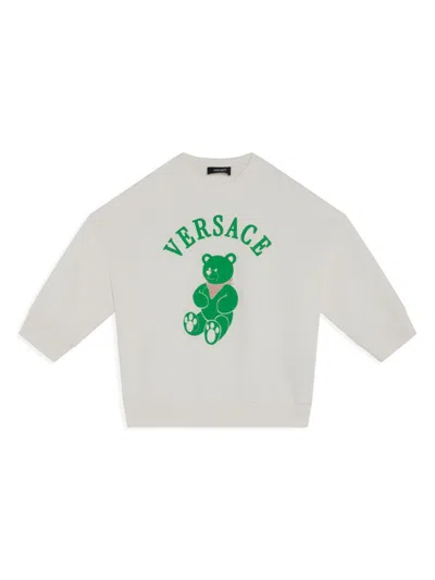 Versace Kids' Logo-print Sweatshirt In White