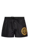 Versace Logo-printed Swim Shorts In Black
