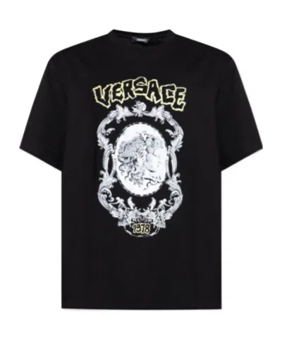 Versace Logo-print T-shirt In Black