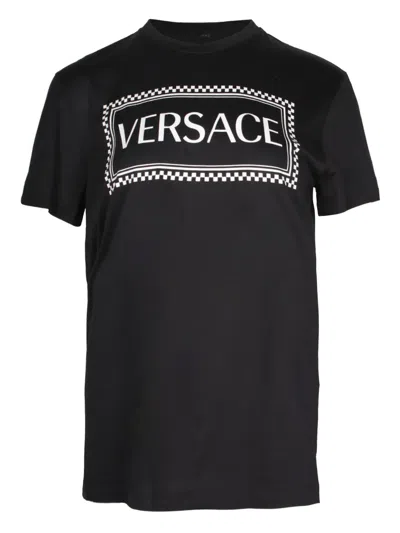 Pre-owned Versace Logo-print T-shirt In Black