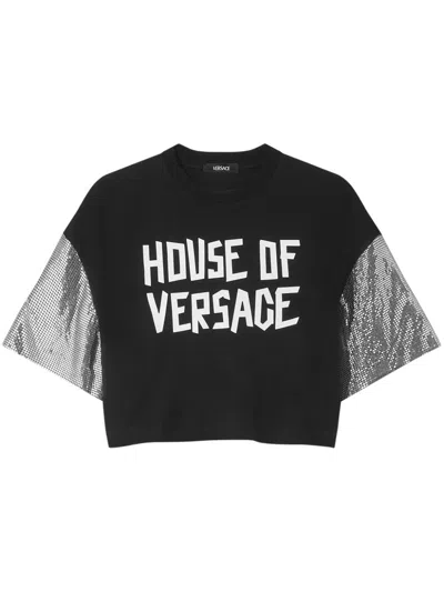 Versace Logo-print T-shirt In Black