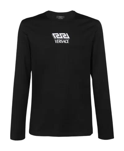 Versace Logo-print T-shirt In Black