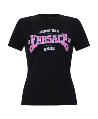 VERSACE VERSACE LOGO PRINTED CREWNECK T-SHIRT