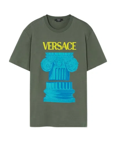 Versace Logo-print T-shirt In Green