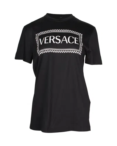 Versace Logo-print T-shirt In Black Cotton