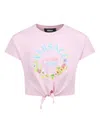 Versace Logo-print T-shirt In Rosa