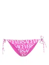 Versace All-over Logo Bikini Bottoms In Pink