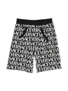 Versace All-over Logo Bermuda Shorts In Black