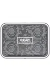 Versace Logo-print Tray In Grey