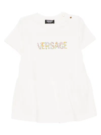 Versace Logo-printed Babywear In White