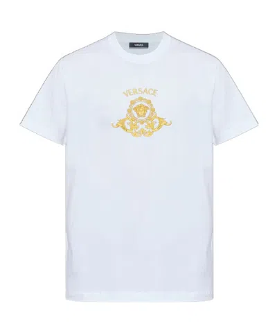 VERSACE VERSACE LOGO-PRINTED CREWNECK T-SHIRT