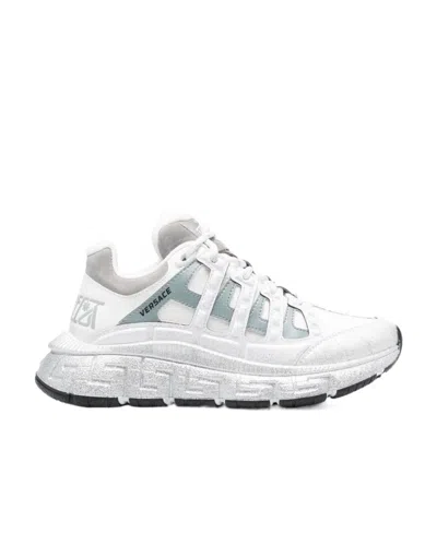 VERSACE VERSACE LOGO-PRINTED LACE-UP SNEAKERS