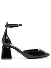 Versace Barret Embellished Patent-leather Pumps In Black