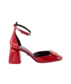 Versace Logo-printed Round-toe Pumps In Red