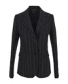Versace Flannel Single-breasted Jacket In Black